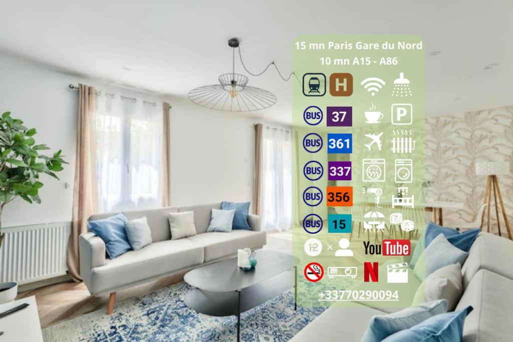 Free Private Parking - 15Mn Paris - 5Mn Walk Train Station - All Equipped - Terrace - Garden - Stade De France - Casino D'Enghien - Hippodrome, Universite Épinay-sur-Seine Esterno foto